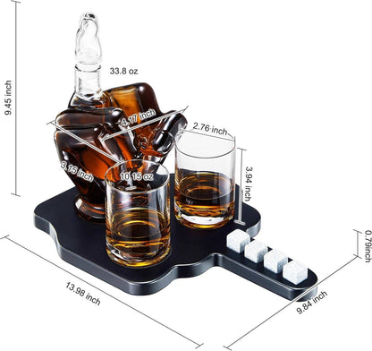Middle Finger Whiskey Decanter Set with Glasses