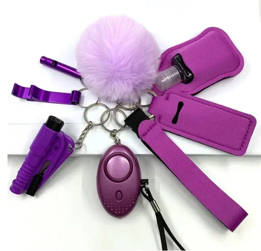 Safety Keychain Full Set, Self Defense Security Keychain Set with Personal Alarm Protective Keychain Accessories for Women Girls