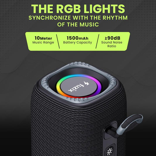 Halo Portable Wireless Bluetooth Speaker by Fuzix – Compact High-Quality Sound, Long Battery Life, TWS Stereo, Micro SD, USB, AUX Audio