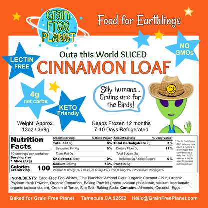 Grain Free Planet Keto Sliced Cinnamon Swirl Loaf Case