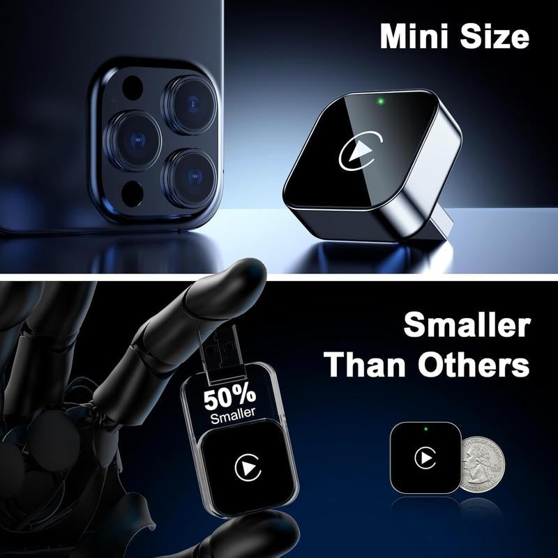 2025 Wireless Carplay Adapter for Iphone/Android - Fast Connection,No Latency,Hands-Free Call Wireless Adapter Electronic Charger Carplay Dongle