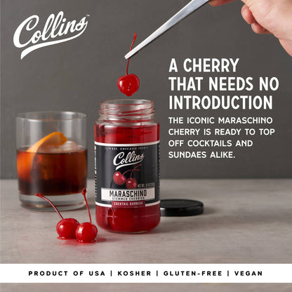 Stemmed Maraschino Cherries Cocktail Garnish 10 oz