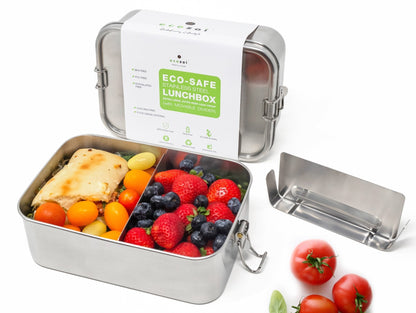 ecozoi Stainless Steel Lid for 1 Tier 60 Oz Lunch Box with Removable Divider
