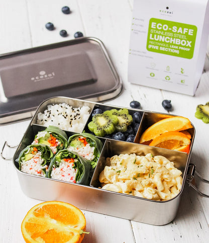 ecozoi Stainless Steel Lunch Box, 5 Compartment, Leak Proof, 50 Oz