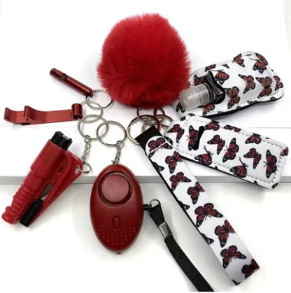 Safety Keychain Full Set, Self Defense Security Keychain Set with Personal Alarm Protective Keychain Accessories for Women Girls
