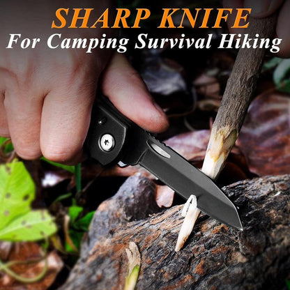 Rovertac Multi Tool Camping Axe Hatchet 11-In-1 Multitool Camping Gear Survival Tool with Axe Knife Hammer Saw Bottle Can Opener Screwdrivers Nylon Sheath Gifts for Men Perfect Camping Hiking Survival
