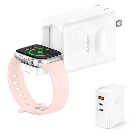RORRY Two-In-One Wall Plug Adapter with Watch Charging USB C Charger Suitable for Apple Watch Iphone, Dual PD3.0 35W Type-C Port Fast Charging, Foldable Plug Travel Power Adapter Suitable for Iphone, Ipad, Airpods , Macbook Air Tiktokshopbacktoschool