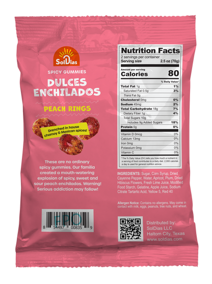 Dulces Enchilados - Spicy Peach Rings 5 oz
