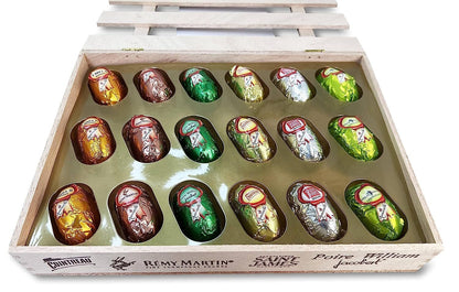 Andy Anand Vegan European Liqueur Dark Chocolate Bottles – Non-Alcoholic Cordials Assortment, Premium 60% Chocolate (Cocoa Butter) Gift Box, 18 Count