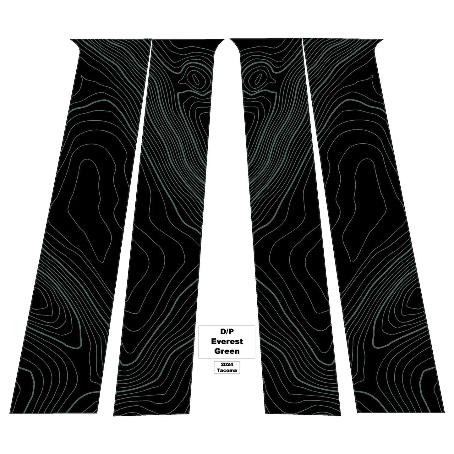 Topographic B Pillar Overlays - 2024+ Tacoma Double Cab / 2025+ 4Runner