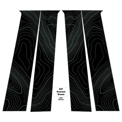 Topographic B Pillar Overlays - 2024+ Tacoma Double Cab / 2025+ 4Runner
