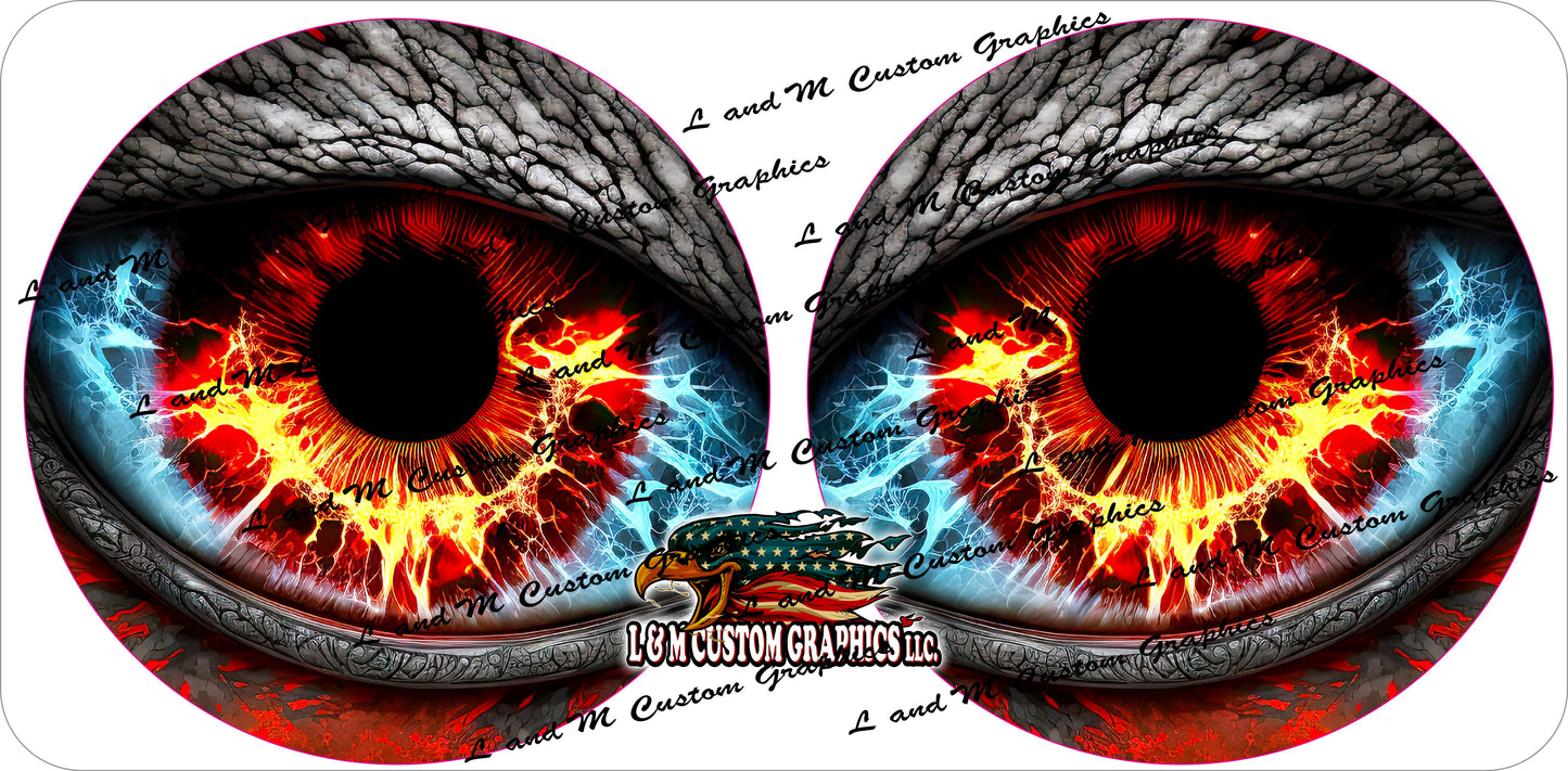 evil eye headlight decal