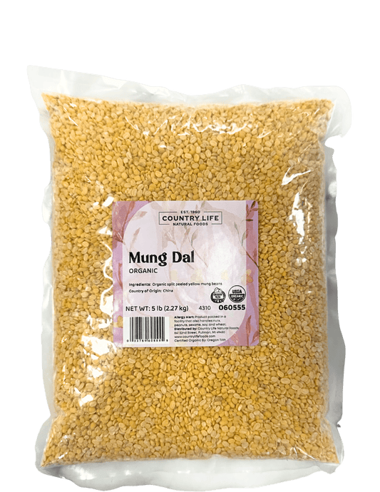 Mung Dal Beans, Yellow, Organic, Split Peeled