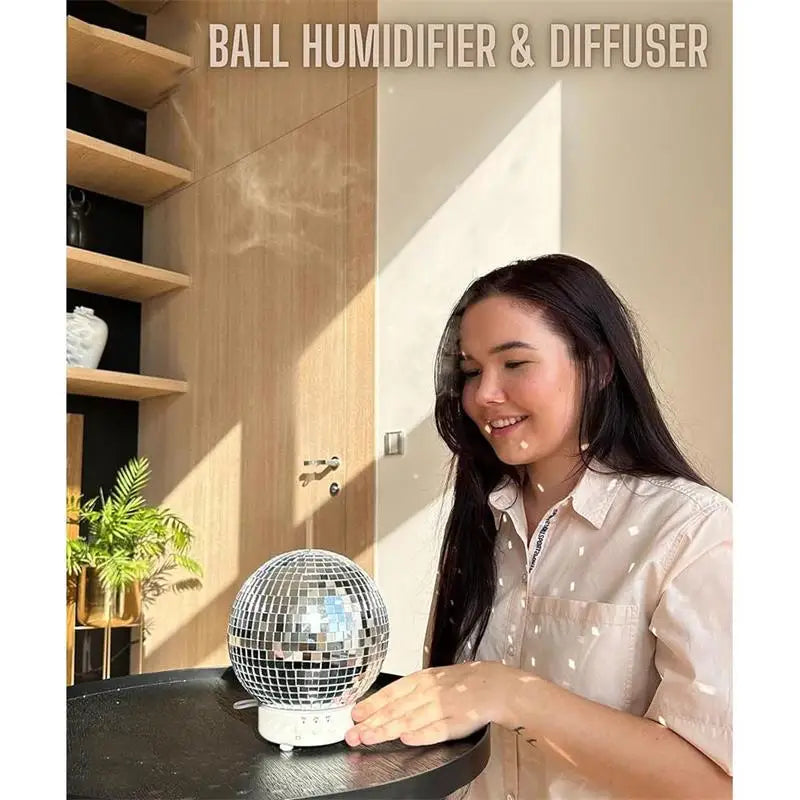 Creative Rotating Laser Ball Aromatherapy Machine Home Desktop Humidifier Diffuser Timer Mode 7 Color LED Rotating Light Humidif