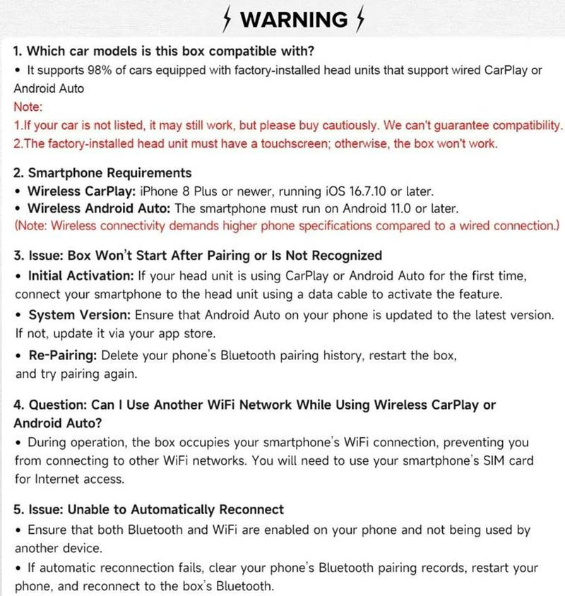 2025 Wireless Carplay Adapter for Iphone/Android - Fast Connection,No Latency,Hands-Free Call Wireless Adapter Electronic Charger Carplay Dongle