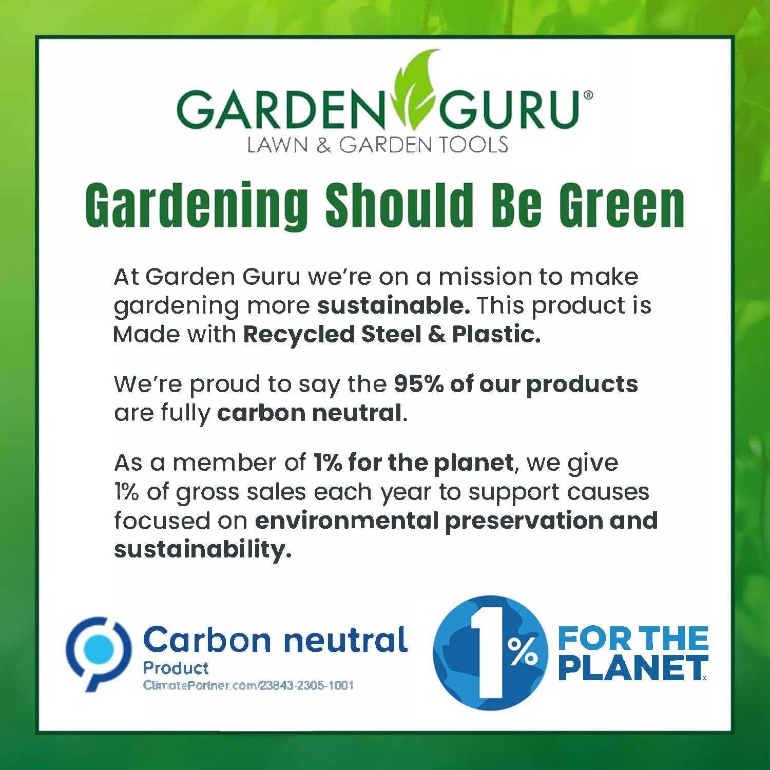 Garden Guru Stainless Steel Hand Rake Soil Tiller with Ergonomic Handle, Great for Gardening, Cultivating, Loosening Soil & Spreading Mulch, Raking Flower Beds