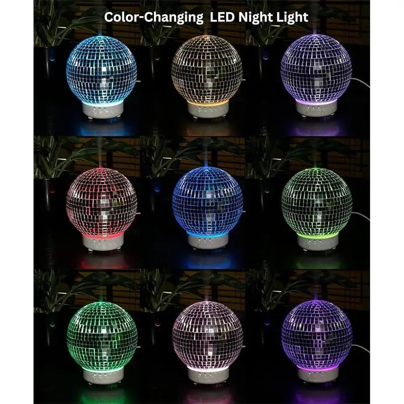 Creative Rotating Laser Ball Aromatherapy Machine Home Desktop Humidifier Diffuser Timer Mode 7 Color LED Rotating Light Humidif