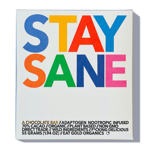 Eat Gold Organics - 'Stay Sane' Adaptogen Nootropic Infused Chocolate Bar (55G | 70%)