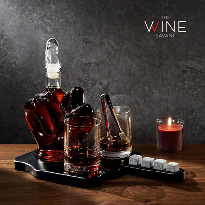 Middle Finger Whiskey Decanter Set with Glasses
