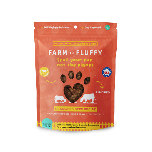 Farm To Fluffy Grass-Fed Beef Dog Treats, Antibiotic Free, Sustainable Bag - 5 oz
