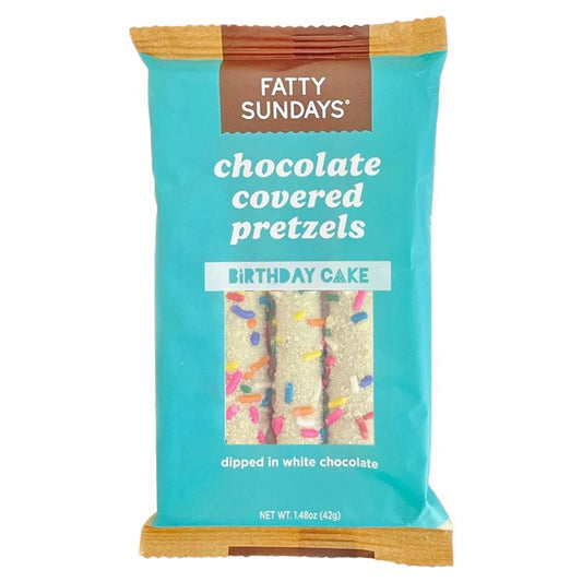 Fatty Sundays - 'Birthday Cake' Chocolate Covered Pretzels (42G)