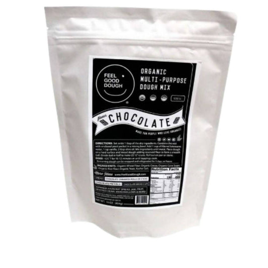 Feel Good Dough Organic Multi-Purpose Chocolate Dough Mix Bags - 5 bags x 16oz case