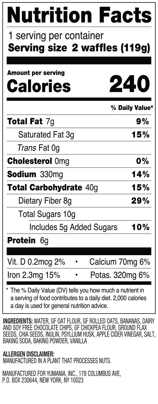 Joyffles banana chocolate chip (classically bold and beautiful) Waffles - 2-piece Pack