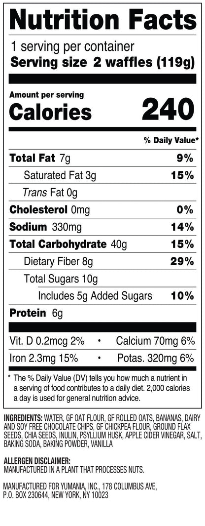 Joyffles banana chocolate chip (classically bold and beautiful) Waffles - 2-piece Pack