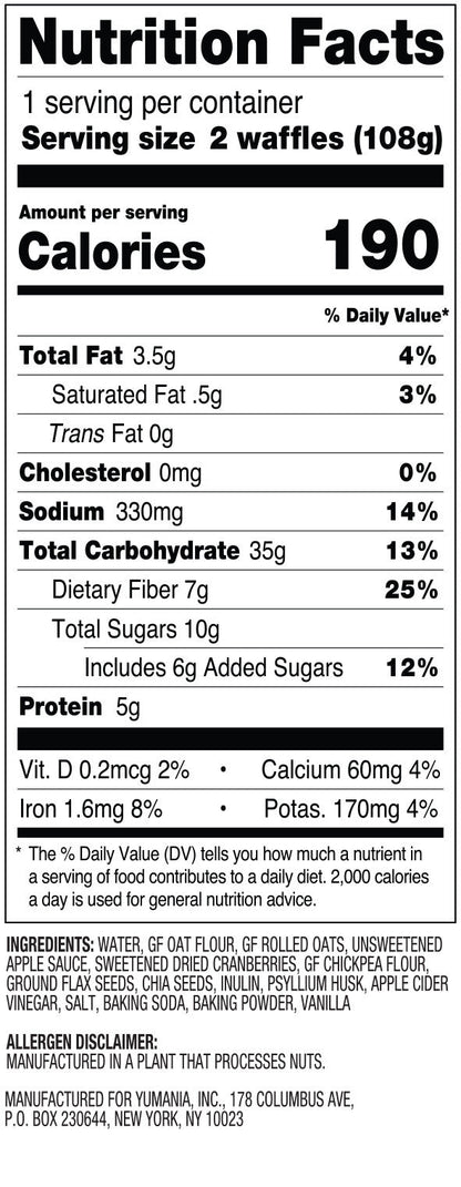 Joyffles apple cranberry (tart and sassy) Waffles - 2-piece Pack