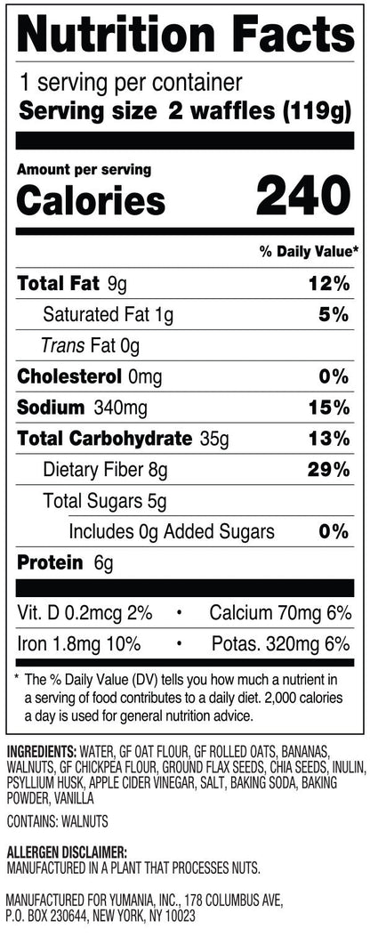 Joyffles banana walnut (nutty, crunchy comfort) Waffles - 2-piece Pack