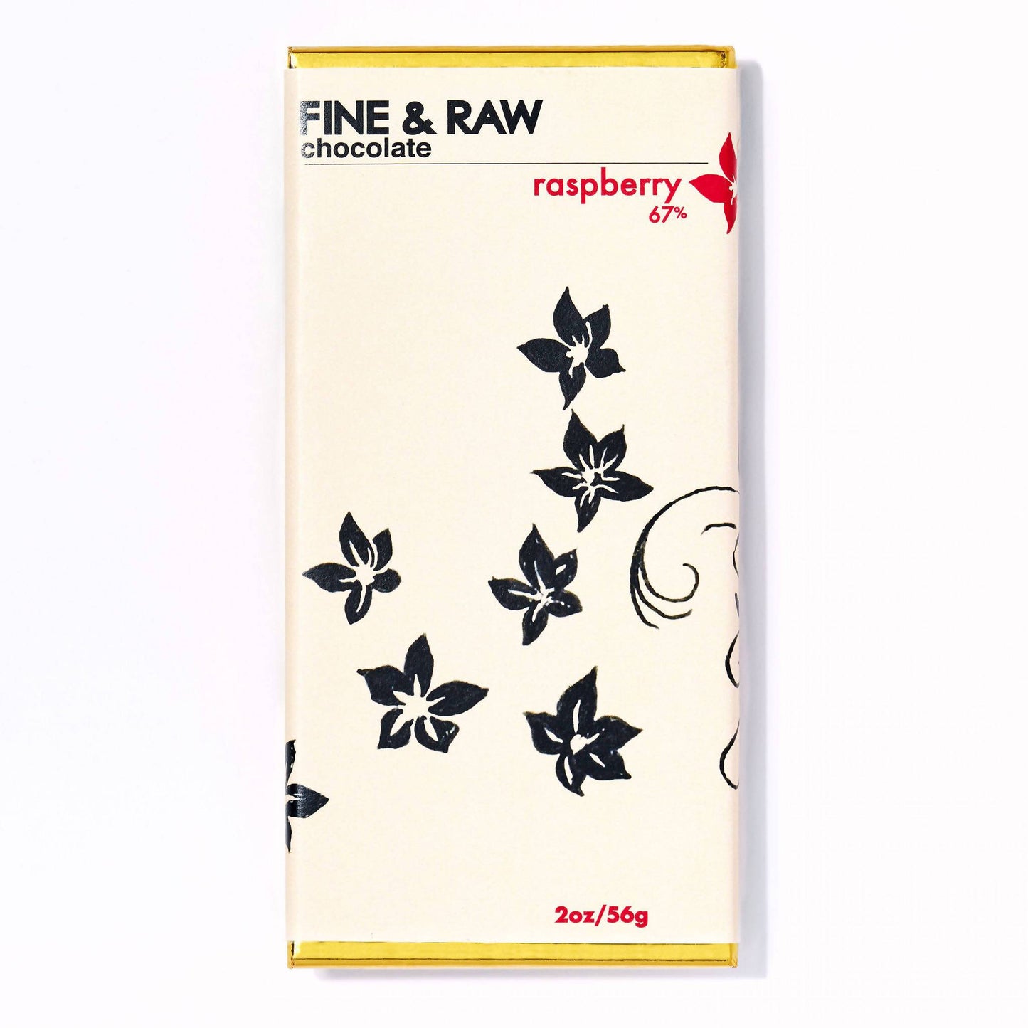 Fine and Raw Dark Chocolate Bars, Raspberry (67% Cocoa / Cacao), Organic - 10 Bars x 2oz case