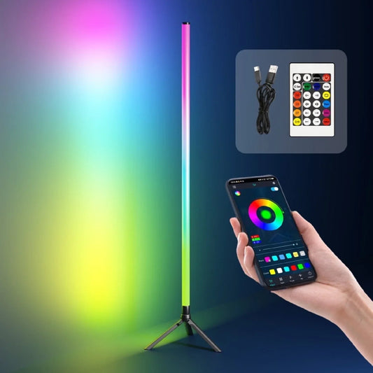 40” Corner Floor Lamp – Color Changing LED with Music Sync – Remote & App Control – DIY Mode & Timing