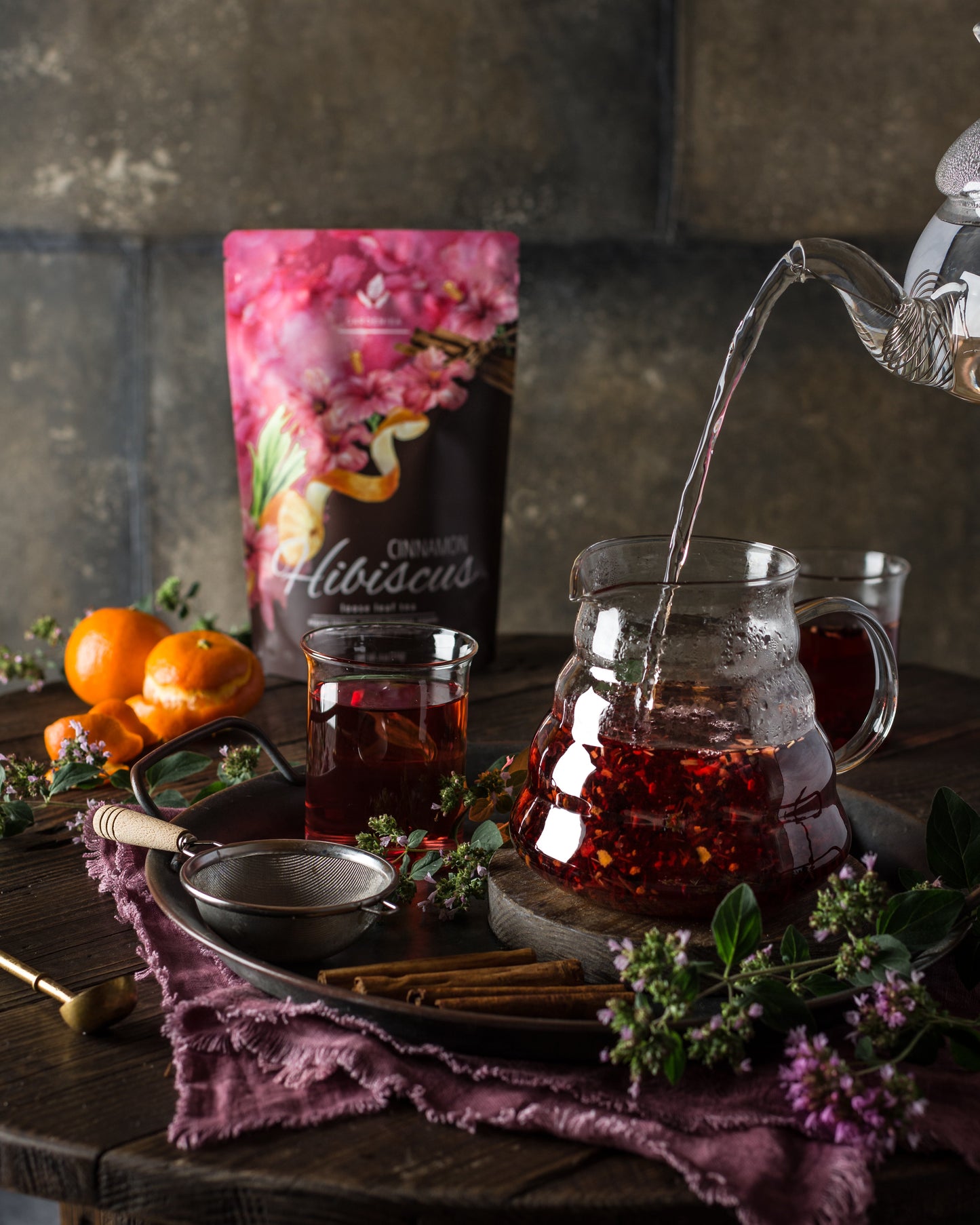 Cinnamon Hibiscus Loose Tea, Heart Health & Antioxidant Rich - Caffeine Free - 55+ Cups - USDA Organic & Kosher - 4 oz (113g)