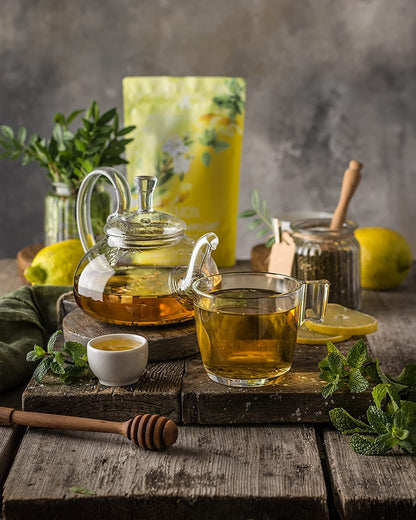 Gardenika Lemon Spearmint Tea, Loose Leaf, USDA Organic, Kosher, Caffeine Free – 4 Oz (113g)