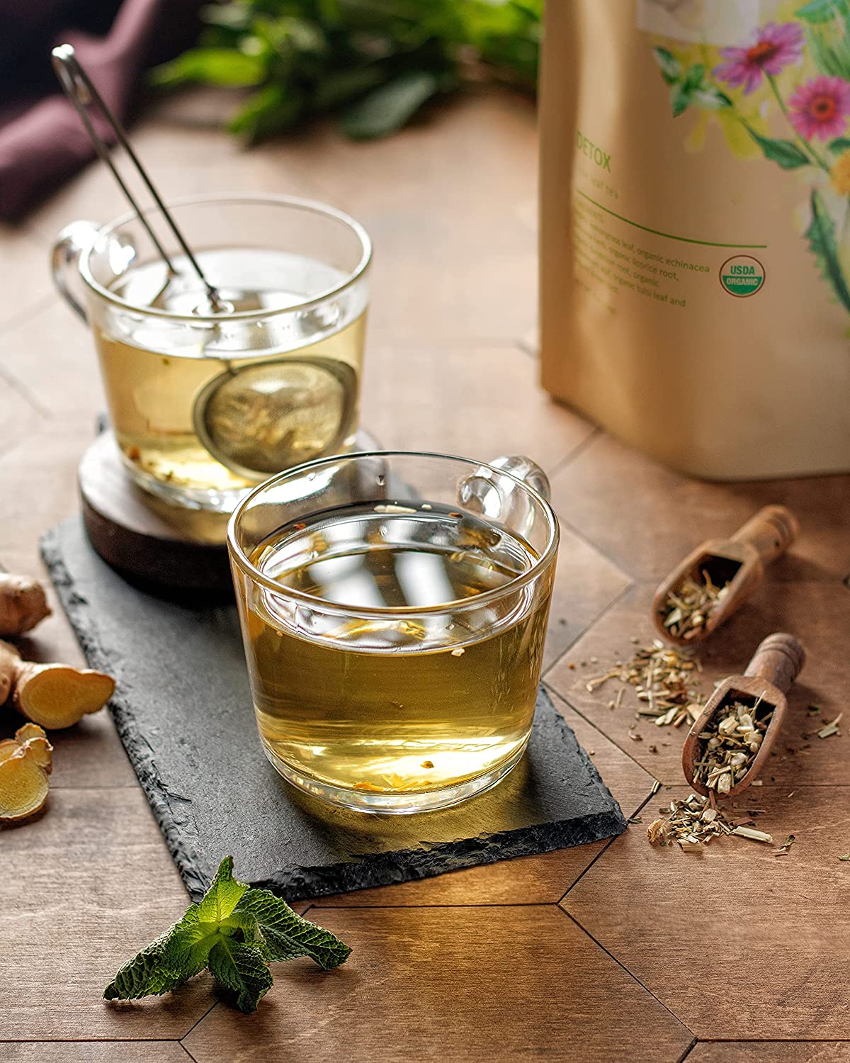 Detox Loose Leaf Herbal Tea, USDA Organic, Kosher, Caffeine-Free - 4 oz (114g)