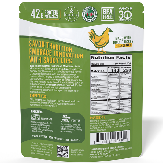 Green Salsa Chicken – 42g Protein | Ready in 90 Seconds