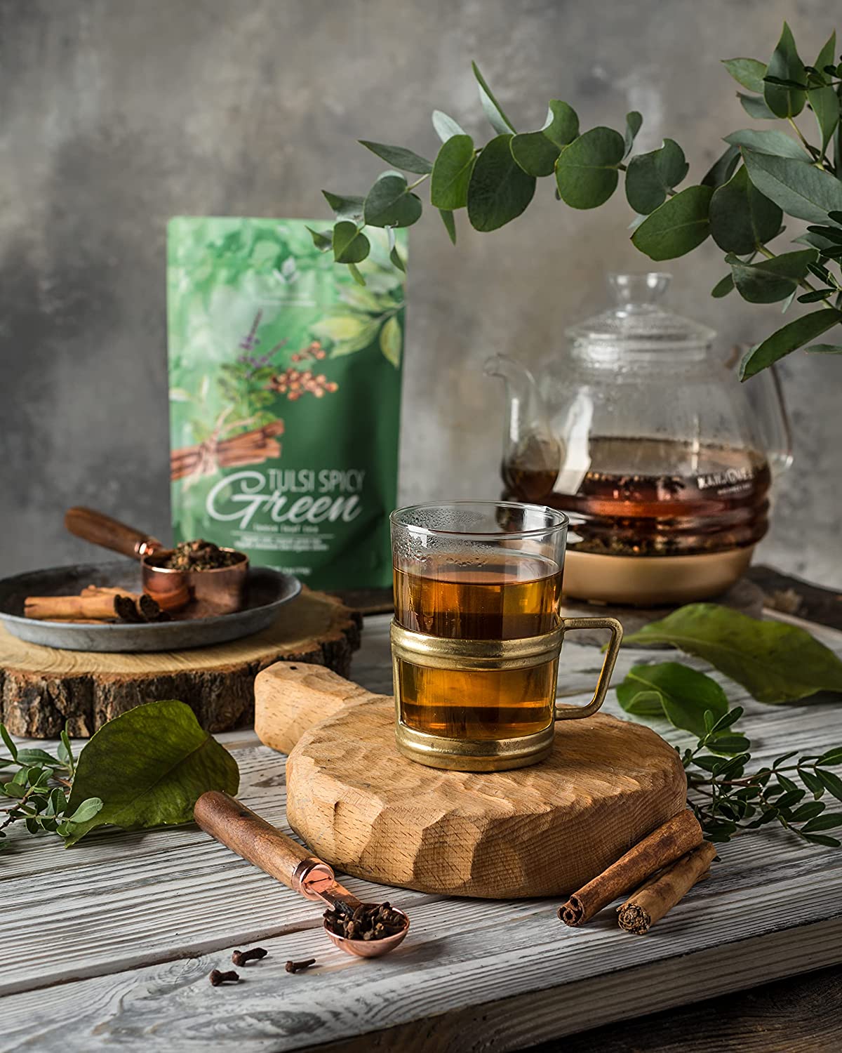 Tulsi Spicy Green Tea with Cinnamon, Loose Leaf, USDA Organic, Kosher – 4 Oz (113g)