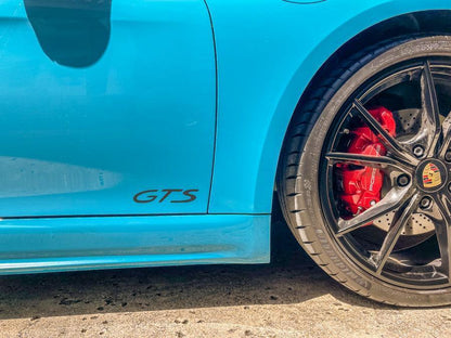 "GTS" Door Vinyl Logo Emblems for Porsche Vehicles (Boxter, Cayman, 911, Macan, Cayenne, Panamera)