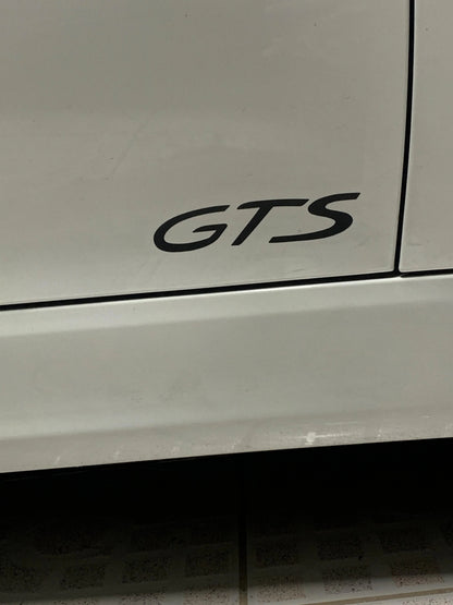 "GTS" Door Vinyl Logo Emblems for Porsche Vehicles (Boxter, Cayman, 911, Macan, Cayenne, Panamera)