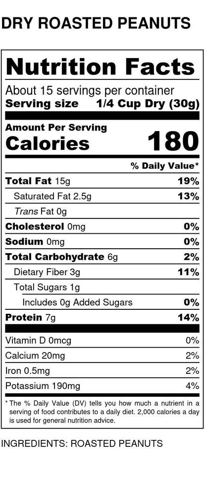 Peanuts, 1/2s Dry Roasted, No Salt