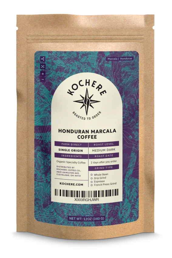 Kochere Coffee Honduran Marcala Organic Medium Roast - Caramel, Spice, Brown Sugar Notes
