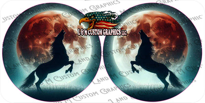 Horse and Moon headlight decal