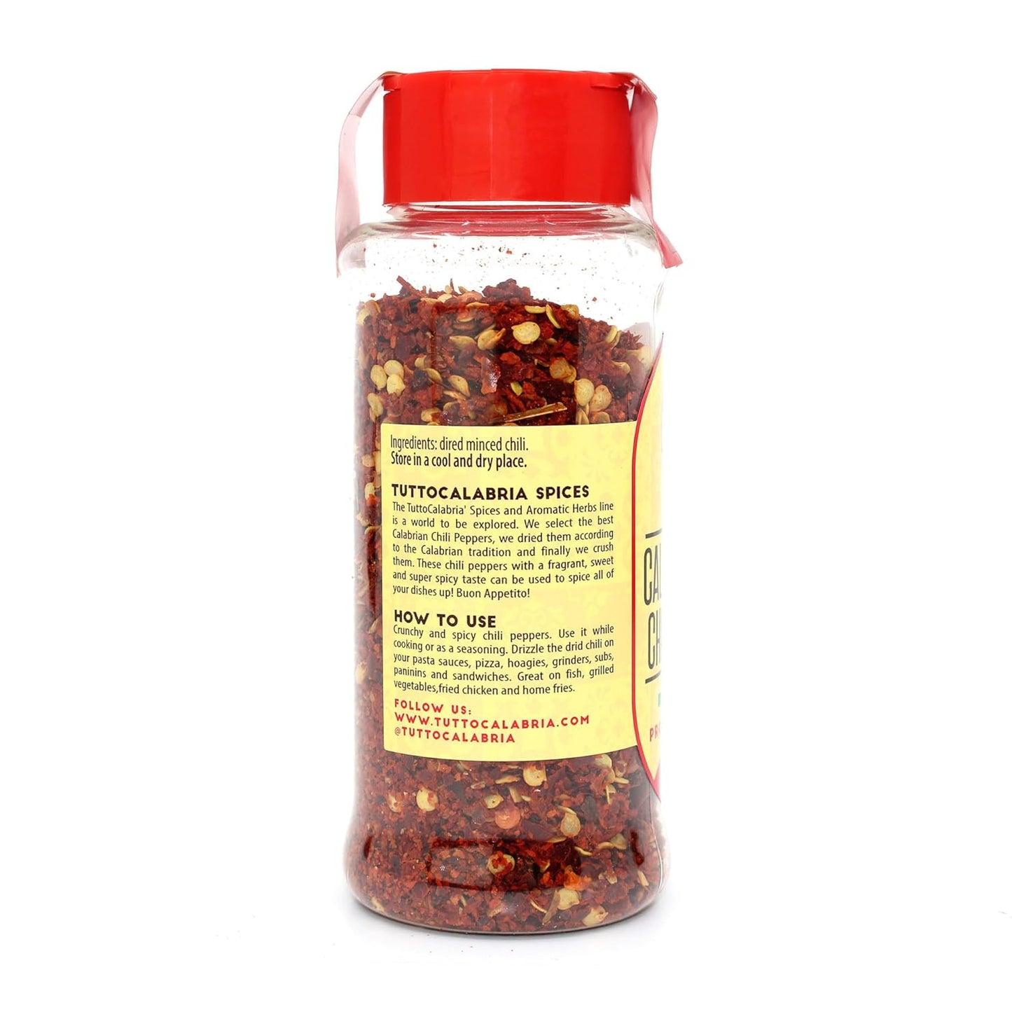 TuttoCalabria Dried Calabrian Chili Flakes Shaker, 2.11 oz