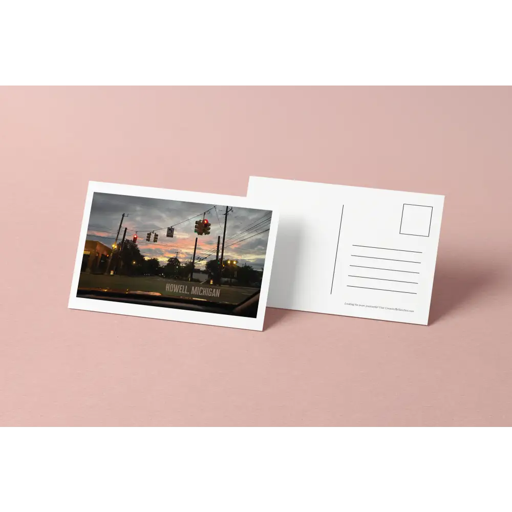 Howell Michigan Postcard – Nighttime Intersection – Original Photography by Creative By Sanchez