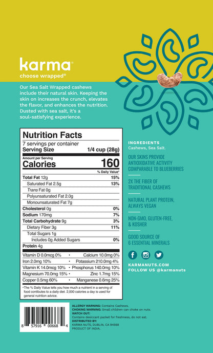 Karma Sea Salt Wrapped Cashews