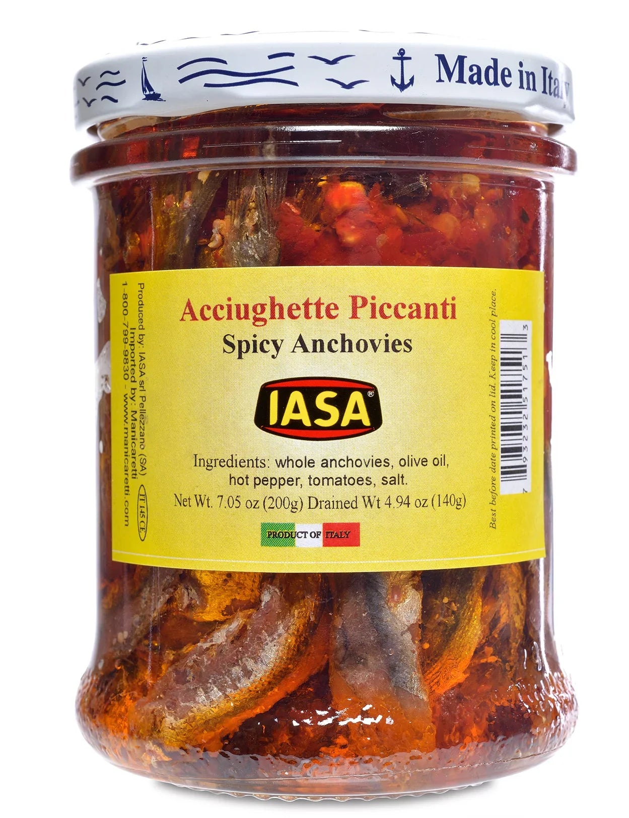 Spicy Anchovies Produced by: IASA  in Campania, Italy