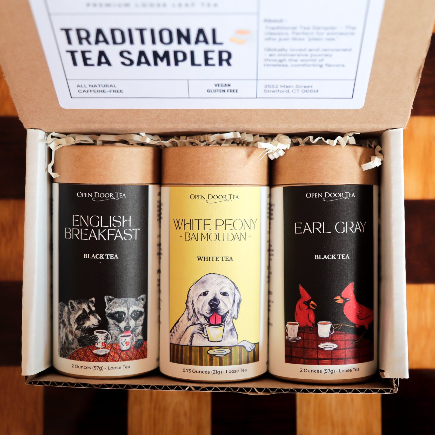 Open Door Tea Traditional Tea Sampler | 3 Loose Leaf Teas for Gifts & Tastings