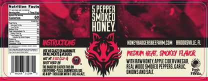 5 - Pepper Smoked Honey by Honey Badgers Bee Farm