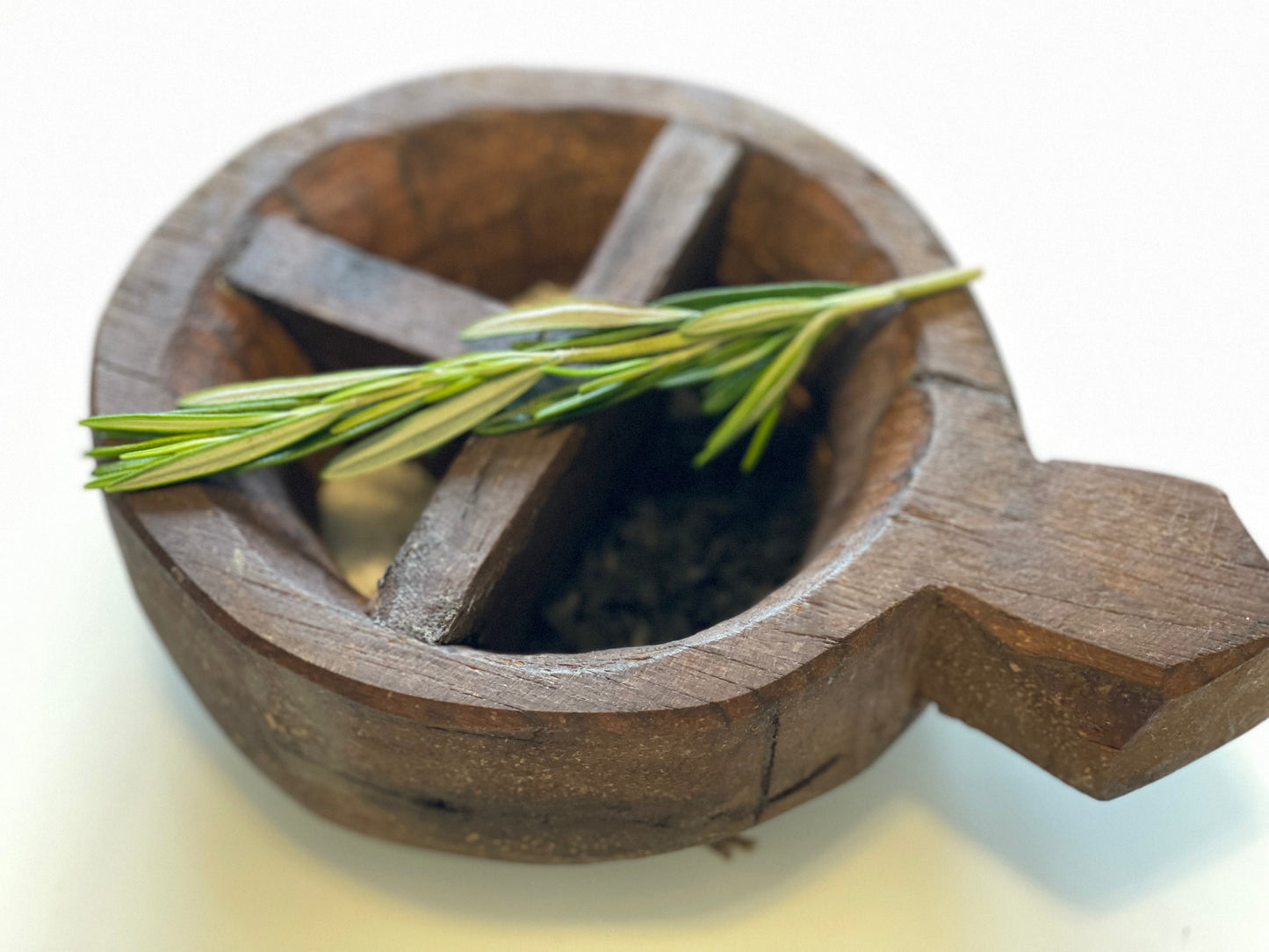 Vintage Wood Spice Bowl