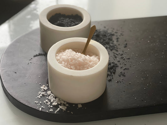 Mango Wood Tray w/ Marble Bowls